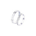 wholesale 18K white gold couple's rings sandblasted process fashion diamond ring niche design versatile band proposal wedding diamond-0-4