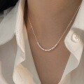 wholesale S925 Sterling Silver Bamboo Knot Necklace for Women, Korean Minimalist Design, Luxury Versatile Elegant Collarbone Chain-0-4
