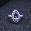 wholesale Luxury design natural multicolor gemstone amethyst topaz ring, S925 silver, European and American fashion natural gemstone ring-0-2