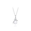 wholesale Sterling Silver Single Freshwater Pearl Pendant Necklace for Women, Versatile Small and Minimalist Design, Luxury Collarbone Chain Jewelry Gift for Girlfriend-0-4