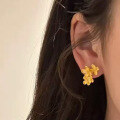 wholesale S925 Silver Zoffran Jewelry Style Luxurious Gold-Shimmer Floral Earrings with an Oriental Aesthetic and Atmosphere, Hot Selling on Live Streams-0-1