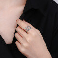 wholesale S925 Sterling Silver Korean-style Trendy Adjustable Open Cross Irregular Geometric Handmade Thai Silver Ring-0-3