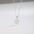 wholesale 925 Sterling Silver Minimalist Design Snowflake Pearl Pendant Women's Korean Style Elegant Collarbone Necklace Free Engraving-0-3
