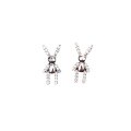 wholesale S925 Sterling Silver Creative Cute Rabbit Ear Studs for Women, Summer Trendy Design Exquisite Elegant Earrings-0-4