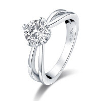 S925 Sterling Silver Square Zircon Ring, Cross-border Supply, Flashy & Minimalist Style-Style W [Clearance Sale with Free Shipping]  US Size 7