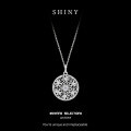 925 Silver Gilded 18K Gold French Vintage Floral Openwork Zircon Pendant Necklace-0-0