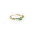 wholesale Wholesale jewelry manufacturers 10K gold minimalist geometric fashion commuter emerald ring-0-2