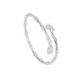 wholesale [999 Solid Silver] Lotus Bamboo Bracelet New Chinese Style Peace Pendant Young Model Rising Higher Openable Pure Silver Bracelet-0-4