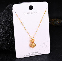 Sterling Silver Gilded Diamond-Cross Pikaxiou Pendant Necklace-S925 Sterling Silver YD-7366 925 Silver