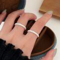 wholesale S925 Sterling Silver Matte Brushed Open Ring for Women, Korean Light Luxury, Versatile and High-End, Trendy Ins Style-0-0