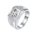 wholesale S925 Sterling Silver Elegant Men's Ring with 2-Carat Moissanite, Light Luxury High-End Sense Jewelry, European and American Wholesale-0-4