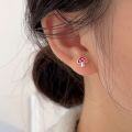 wholesale S925 Sterling Silver Korean-style Small Mushroom Enamel Drop Earrings for Women, Designed with a Sense of Luxury and Trendy Niche Aesthetic-0-3