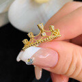 wholesale S925 red elk full body crown ring for women, personalized, delicate, fashionable, niche, lightweight luxury, suitable for daily wear and versatile styling-0-0