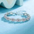Sterling Silver Adjustable Tennis Bracelet with Oval Moissanite-0-0