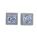 wholesale S925 Silver New Style High Carbon Diamond 7*7 Princess Square Stud Earrings Jewelry Dropshipping-0-4