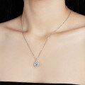 Sterling Silver 1-Carat Moissanite Pendant Necklace for Women-0-3