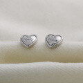 wholesale S925 Silver Minimalist Heart-Shaped Letter Stud Earrings, Fashionable and Niche for Commuting-0-1