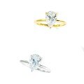 18K Gold Plated S925 Silver D Color Moissanite Water Drop Ring-0-3