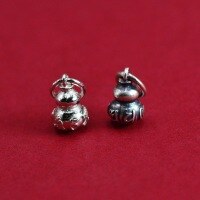 wholesale Sterling Silver Antique Six-Word Mantra Mini Gourd Simple Chinese Style Stringing Beads with Braided Cord Handmade Spacer Beads-Antique six-character small gourd