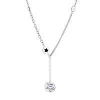 wholesale S925 Sterling Silver Multi-Element Charm Pendant with Engraved Letter Round Plate Ins Necklace for Women-327L/approximately 17.1g 925 silver