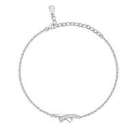 wholesale Sterling Silver New 925 Pure Silver Bracelet InsAmazon Fashion Jewelry-Platinum>925 silver