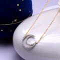 wholesale 925 Silver Japanese Jewelry Factory Direct, Spring Summer New Love Moon Hollow Moon Pendant Necklace, Qixi Festival-0-0
