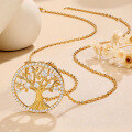 wholesale 18K gold plated 925 sterling silver cross-border best-selling Tree of Life moissanite fashion statement necklace for wholesale-0-2