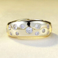 wholesale S925 Gold-Plated Sterling Silver Zhuo Zhifan New Full Star Ring Fashion Jewelry Romantic Series Hot Sale in Europe and America-R664 Gold 9