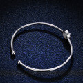 Sterling Silver Moissanite Luxury Round Bangle Bracelet for Women Live Direct Sales-0-0