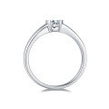 wholesale S925 Sterling Silver Simple and Versatile Teardrop Pear-Shaped Moissanite Ring with 05 Carat Moissanite-0-2