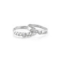 wholesale 925 Sterling Silver Möbius Couple Rings for Men and Women, Unique Design, Luxurious and High-End Matching Bands, 520 Gift-0-4