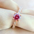 wholesale S925 Sterling Silver Cross-Border Runaway Princess Rose Gold Moissanite Ring, Non-Tarnish, High-End Versatile Women's Jewelry Band-0-2