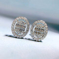 wholesale 925 Silver Full Diamond Oval Earrings, the latest Korean export fashion versatile luxurious stud earrings from Mu Jing Jewelry-0-1