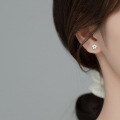 wholesale S925 Sterling Silver Sweet and Elegant Hollow Floral Beaded Spiral Stud Earrings for Daily Wear M01172-0-2