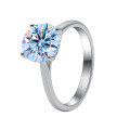 wholesale S925 Sterling Silver Four-Prong Moissanite Ring Wholesale Women's Ins Style Non-Tarnish Closed Band Niche Authentic-0-4
