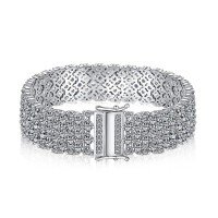 wholesale S925 Sterling Silver Cross-Border Europe and America Bracelet with High-End Zirconia Full Setting, Luxurious Niche Ring, and Premium Hand Accessories-DY150196-SW-WH#17 925 Silver