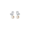 wholesale S925 Sterling Silver Earrings with Pearl, Small Bud, Fresh and Sweet, Tender Leaf, Leaf Design M00941-0-4