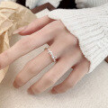 wholesale S925 Sterling Silver Minimalist Korean Style Cute Bow Adjustable Open Ring Trendy Design-0-0