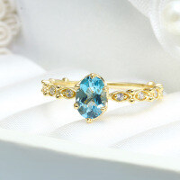 wholesale S925 Sterling Silver Natural London Blue Topaz Vintage Marquise Ring, New Style, Simple and Versatile Fresh Design-Natural London Blue Topaz Ring  Hong Kong No. 12