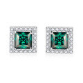 wholesale 925 Silver 1ct VVS1 Colored Moissanite Princess Cut Stud Earrings, Yun Tong Jewelry New Cross-Border Best Seller-0-4