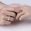 wholesale S925 Sterling Silver New Stylish Couple Moissanite Rings Set D Color Moissanite-0-3