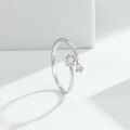 wholesale S925 Sterling Silver Small Star Ring for Women, Fashionable and Lightly Luxurious, Adjustable Open Band with Engraved Starry Design-0-2