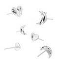 wholesale S925 Sterling Silver 597 Floral Heart Moon Stud Earrings Minimalist Style Small Ins Elegant Geometric Silver Earrings-0-1