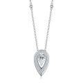wholesale S925 silver plated with 18k gold necklace with 15 carat moissanite pendant in 6*9mm waterdrop cut, Messi Card same style-0-0