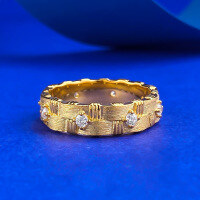 wholesale S925 Sterling Silver New Bradedti Pull Silk Ring Italian Craft Weaving Ring, Same Style as Xiaohongshu-R1191 Gold Braided Ring  Size 6