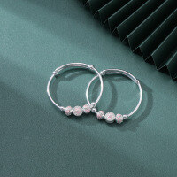 wholesale S990 Sterling Silver Korean Minimalist Baby Newborn Bracelet, Full Moon Gift Infant Silver Jewelry-Baby Bracelet 990 Pure Silver
