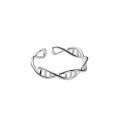wholesale S925 Sterling Silver Nalan Life Intertwined DNA Helix Geometric Ring Twist Openable Jewelry J6207-0-4