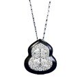 wholesale S925 Silver Plated Retro Chinese Style High-End Simulated Diamond Unique Design Lu Gourd Necklace Live Stream Edition-0-4