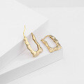 wholesale S925 Sterling Silver Irregular Ripple Ear Clasp,。-0-4