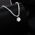 S925 Sterling Silver Moissanite Pendant Necklace, D-Color Crown Design, Light Luxury Style-0-6